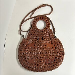 Patricia Nash Ticci Woven Crossbody Leather Bag